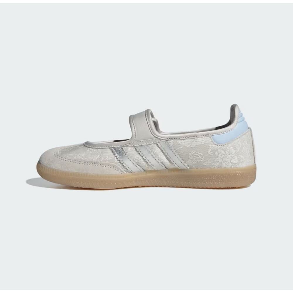NWB adidas Mary Jane SAMBA OG X LIBERTY LONDON Chalk Pearl Silver Metallic Sz 9 - Picture 7 of 10